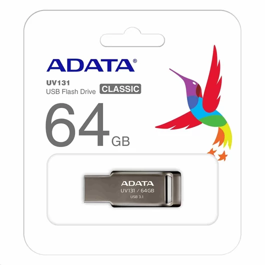 Adata UV131 Dashdrive 64GB Pendrive USB 3.0 - Chromium Szürke (AUV131-64G-RGY) - AUV131_64G_RGY