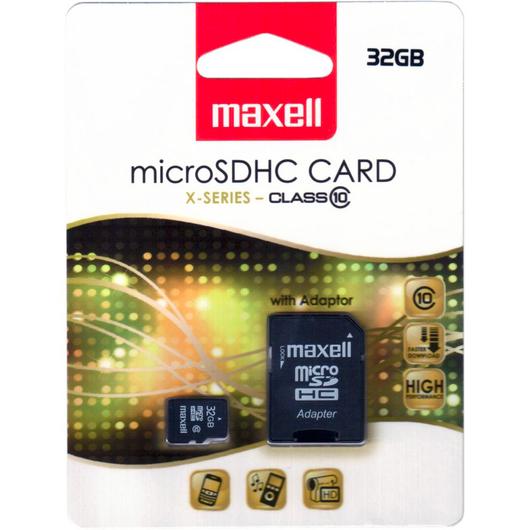 Maxell 32GB Micro SDHC Memóriakártya Class 10 + Adapter - 854718