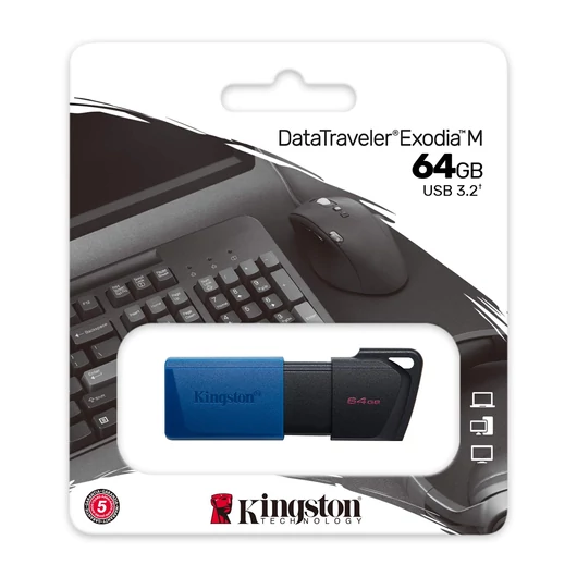 Kingston DataTraveler Exodia M pendrive 64GB USB 3.2 Gen1 - fekete/kék