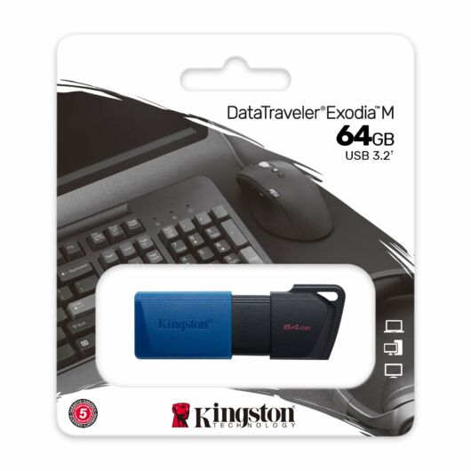 Kingston Exodia M Data Traveler pendrive 64GB USB 3.2 Gen1 Fekete/kék