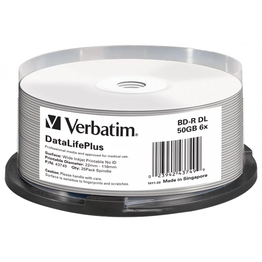 Verbatim BD-R 25 GB 6X Thermal Nyomtatható Lemez [NO ID] - Cake (25)