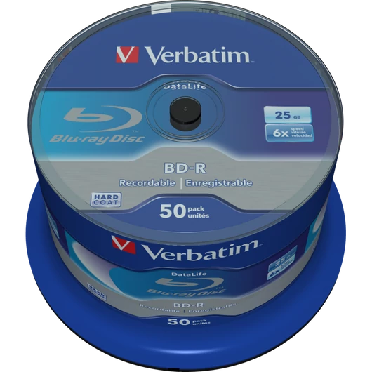 Verbatim BD-R 25GB 6X DataLife Blu-Ray lemez - Cake (50)