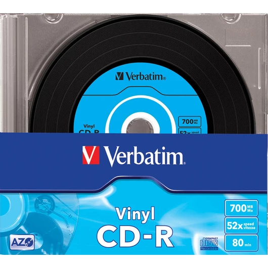 Verbatim CD-R Azo Data Vinyl 52X lemez - slim tokban (10)
