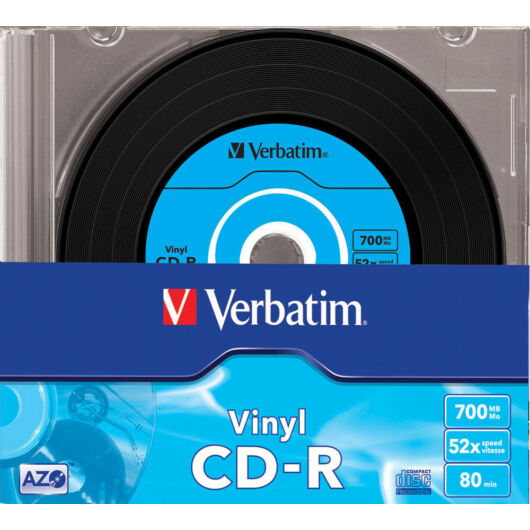 Verbatim CD-R Azo Data Vinyl 52X Lemez - Slim Tokban (10) - 43426
