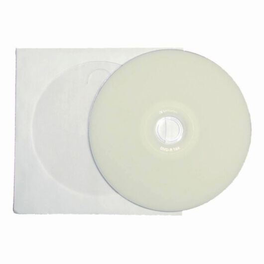 43512/P Verbatim DVD+R 16X Teljes Felületén Nyomtatható Lemez papírtokban 