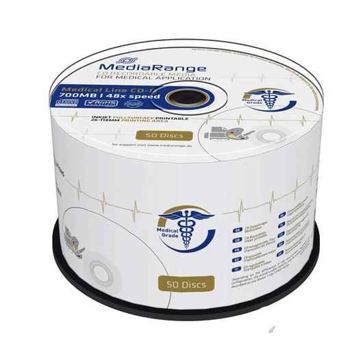Mediarange CD-R 700 Mb 52X Vinyl Nyomtatható Felületű Lemez - Cake (50) - MR226