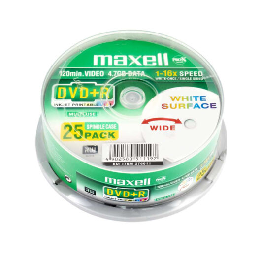 Maxell DVD+R 16X Teljes Felületén Nyomtatható Lemez, Cake (25) Repack - D1784