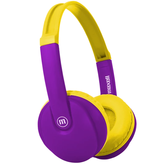 Maxell HP-BT350 KIDZ Bluetooth vezeték nélküli fejhallgató - lila/sárga