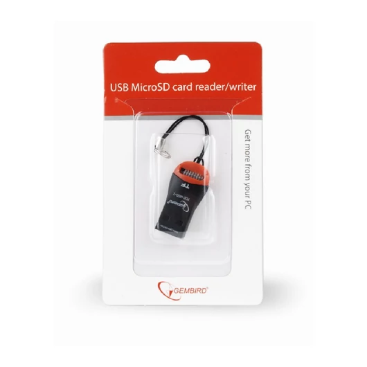 Gembird Micro SD kártyaolvasó USB 2.0 - piros