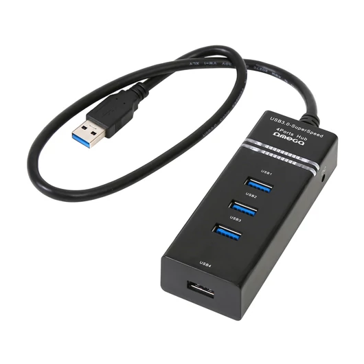 42462 OMEGA USB 3.0 HUB 4 PORT BLACK [42462]