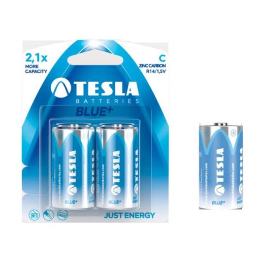 Tesla R14 C Típusú 1.5V Cink-Karbon Elem Blue+ (2 Blister) - 1099137020