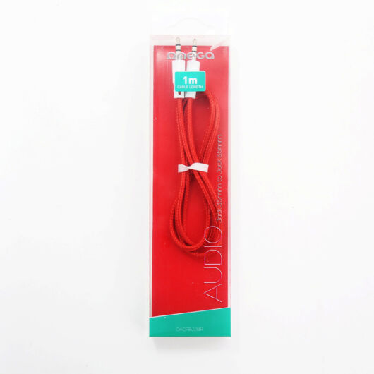44282 Omega 3,5mm Jack AUX Kábel [1m] piros