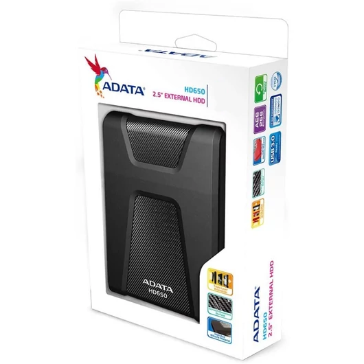 ADATA HD650 külső HDD 2TB USB 3.0 - fekete