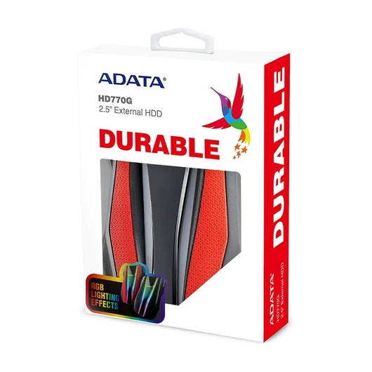AHD770G-2TU32G1-CRD Adata HD770G 2TB HDD 2,5&quot; Külső Merevlemez [USB 3.2 Gen 1] RGB Piros
