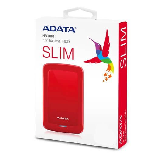 ADATA HV300 külső HDD 1TB 2.5 USB 3.1, piros - AHV300-1TU31-CRD