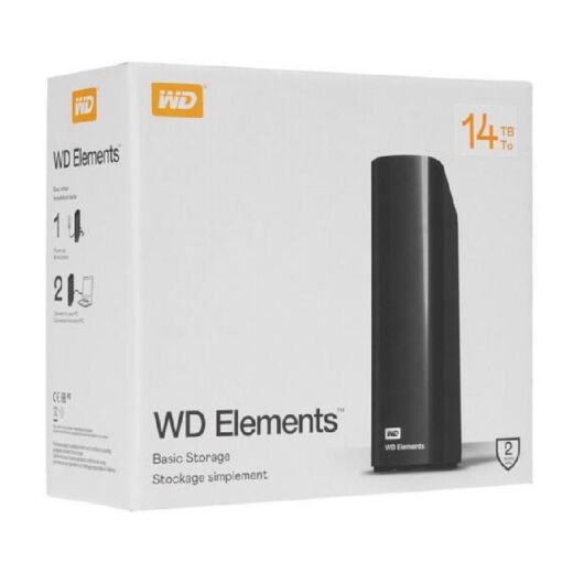 WDBWLG0140HBK-EESN WD Elements Desktop 14TB HDD 3.5&quot; Külső merevlemez USB 3.0