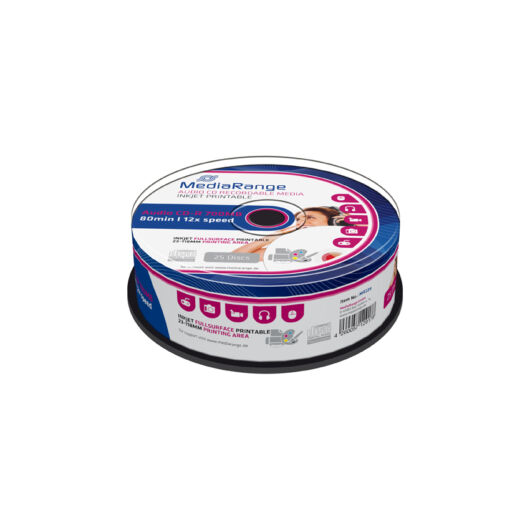 Mediarange CD-R 52X Nyomtatható Felületű Audio Lemez - Cake (25) - MR224