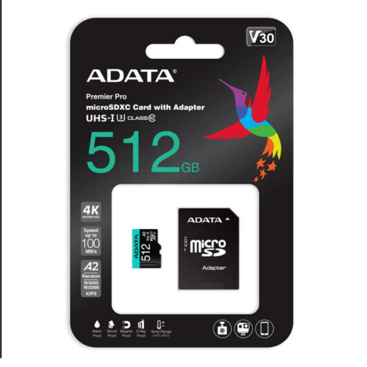 Adata Premier Pro 512GB Micro SDXC [100/80MBps] Adapter