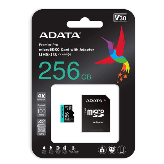 Adata Premier Pro 256GB Micro SDXC [100/80MBps] Adapter