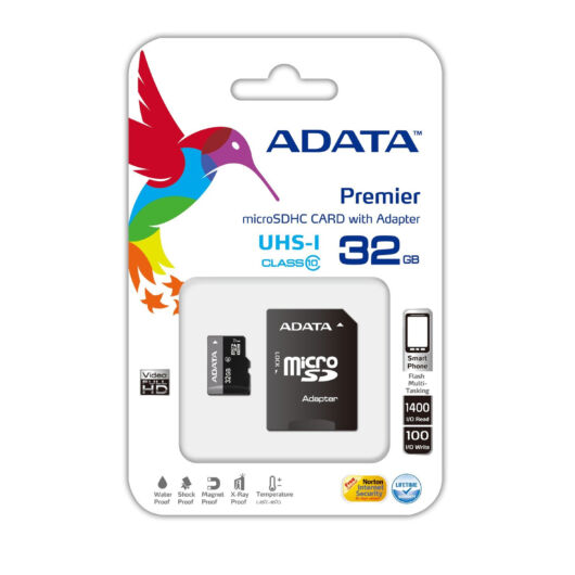 Adata 32GB Micro SDHC Premier Memóriakártya Class 10 + Adapter (AUSDH32GUICL10-RA1) - AUSDH32GUICL10_RA1