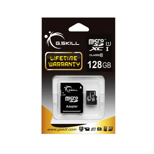 FF-TSDXC128GA-U1 G.Skill 128GB microSDXC memóriakártya C10 UHS-I + Adapter