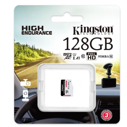 Kingston Endurance Micro SDXC memóriakártya 128GB Class 10 UHS-I U1 A1 (95/45 MB/s)