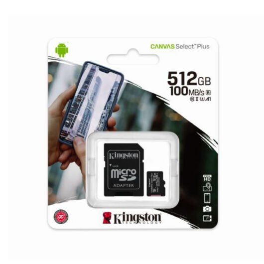 Kingston Canvas Select Plus 512GB microSD memóriakártya + Adapter