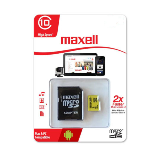 855048.00.CN MAXELL YELLOW MICRO SDHC + ADAPTER 8GB  CL10 
