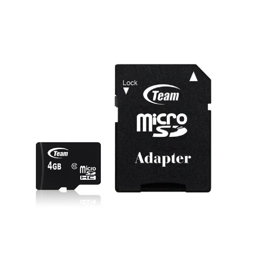 TUSDH4GCL1003 Team Group 4GB Micro SDHC memóriakártya [Class 10] + Adapter