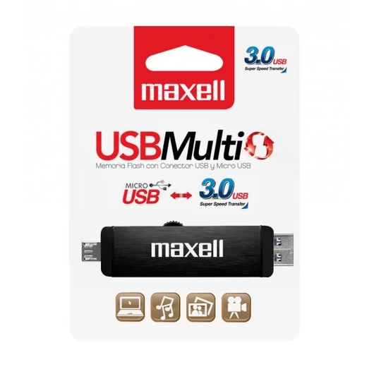 Maxell Multi 16GB Pendrive USB 3.0 + Micro USB OTG - Android Telefonokhoz, Tabletekhez - 854986_00_TW