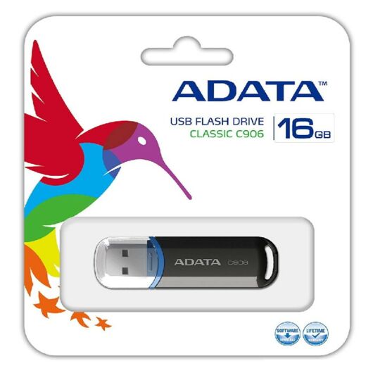 Adata C906 Compact 16GB Pendrive USB 2.0 - Fekete (AC906-16G-RBK) - AC906_16G_RBK