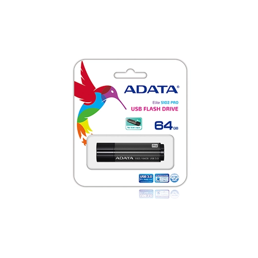 Adata S102 Pro Advanced 64GB Pendrive USB 3.0 - Aluminium (AS102P-64G-RGY) - AS102P_64G_RGY