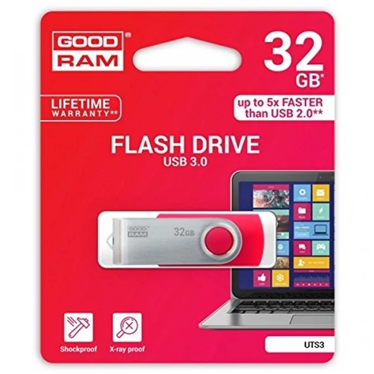 GOODRAM UTS3 PENDRIVE 32GB USB 3.0 Piros