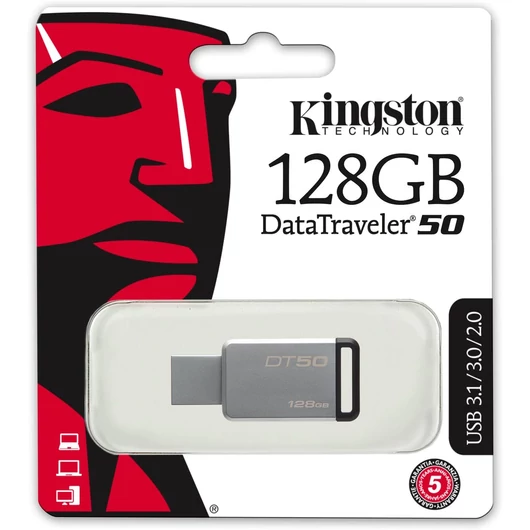 Kingston Dt50 128GB Pendrive USB 3.0 - Fekete (DT50/128GB) - DT50_128GB