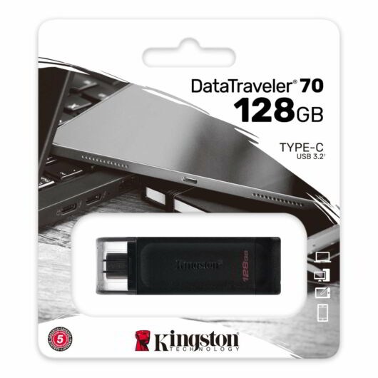 KINGSTON DT70 PENDRIVE 128GB USB Type-C Fekete