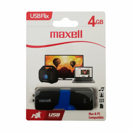 MAXELL FLIX PENDRIVE 4GB USB 2.0 Fekete-Kék