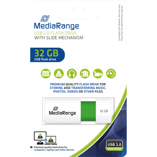 Mediarange 32GB 2.0 Pendrive Color Edition USB 2.0 - MR973