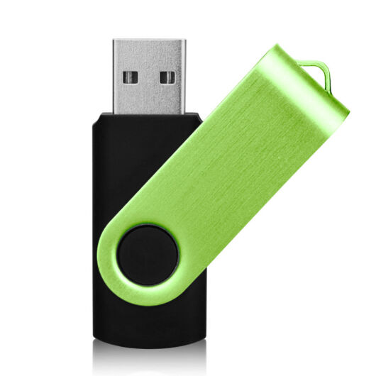 Colour Swivel 8GB Szitázható Pendrive USB 2.0 Fekete/zöld - COUSB10