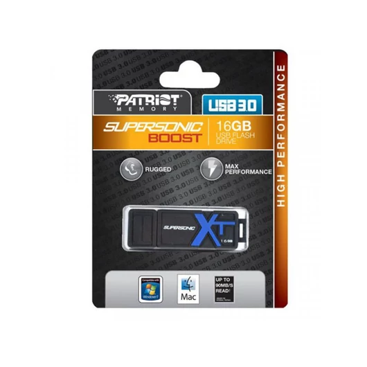 Patriot 16GB Supersonic XT Boost USB 3.0 (Max 90MB/s) USB memória PEF16GSBUSB - PEF16GSBUSB