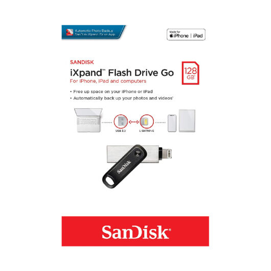 SDIX60N-128G-GN6NE SANDISK iXPAND FLASH DRIVE GO PENDRIVE 128GB USB 3.0 Apple Lightning Ezüst-Fekete