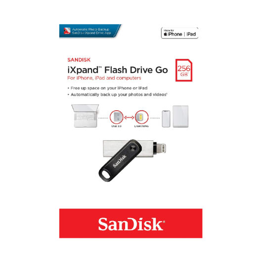 SDIX60N-256G-GN6NE SANDISK iXPAND FLASH DRIVE GO PENDRIVE 256GB USB 3.0 Apple Lightning Ezüst-Fekete