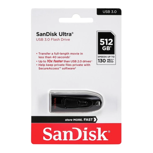 SDCZ48-512G-G46 SANDISK ULTRA PENDRIVE 512GB USB 3.0 Fekete