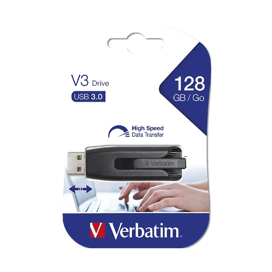 49189 Verbatim 128GB Store &amp; Go V3 pendrive [USB 3.0] Fekete/Szürke