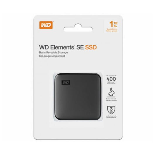 WDBAYN0010BBK-WESN WESTERN DIGITAL ELEMENTS SE Külső SSD 1TB USB 3.2 Gen 1
