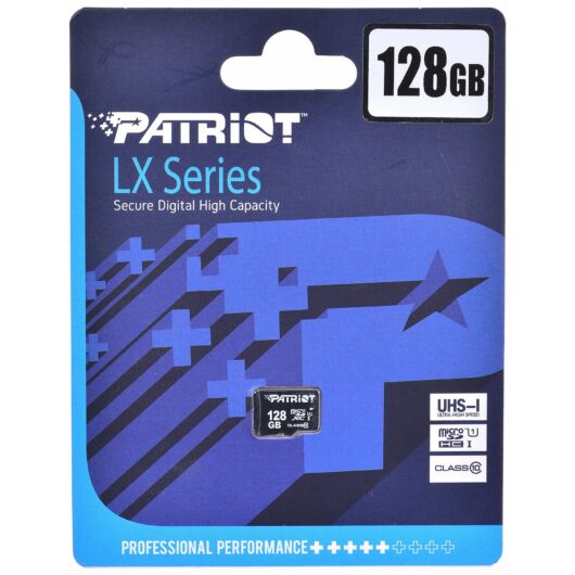 PATRIOT LX SERIES MICRO SDXC 128GB CL10 UHS-I U1 (80 MB/s olvasási sebesség)
