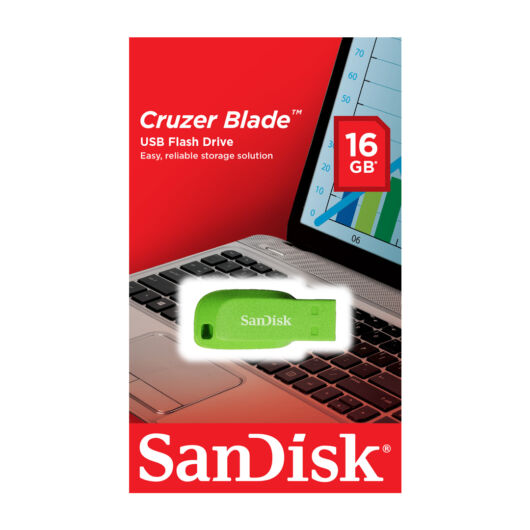SANDISK CRUZER BLADE PENDRIVE 16GB USB 2.0 Zöld
