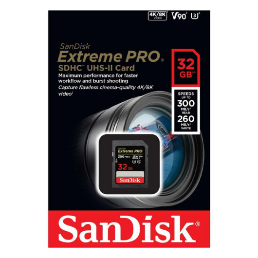 SANDISK EXTREME PRO SDHC 32GB CL10 UHS-I U3 V30 A1 (100 MB/s)