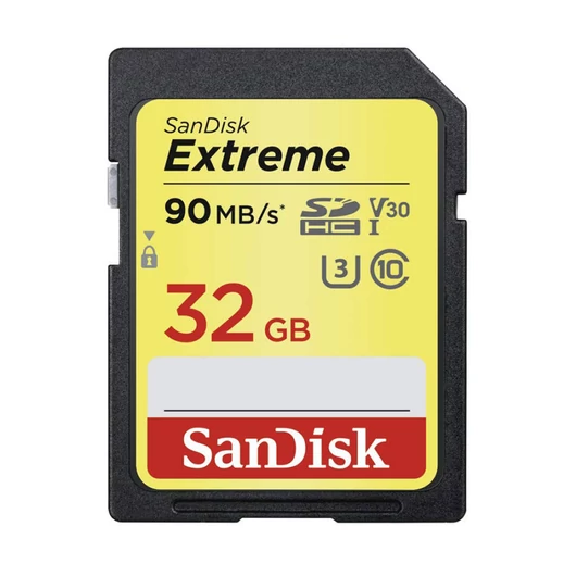 SanDisk Extreme 32GB SDHC Memóriakártya UHS-I V30 U3 Class 10 (90/40 Mb/S) - SDSDXVE_032G_GNCIN