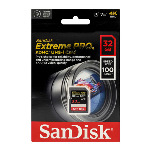 Sandisk Extreme Pro SDHC 32GB CL10 UHS-I U3 V30 (100/90 MB/s)