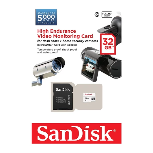 Sandisk High Endurance micro SDHC 32GB CL10 UHS-I U3 (100 MB/s) + adapter